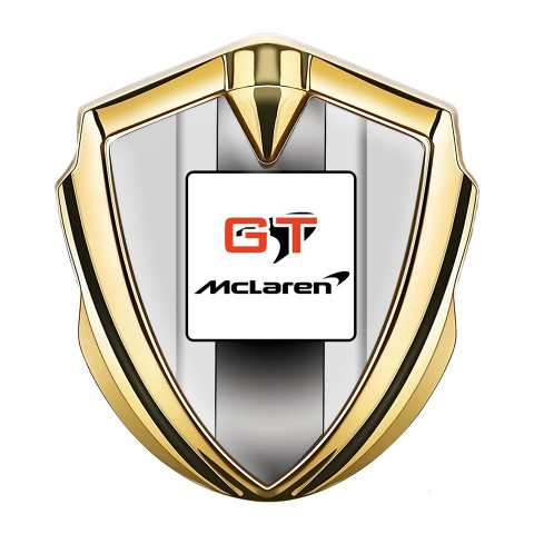 Mclaren Selbstklebendes Metallaufkleber Emblem Goldtonfarbe Grau basis GT Logo