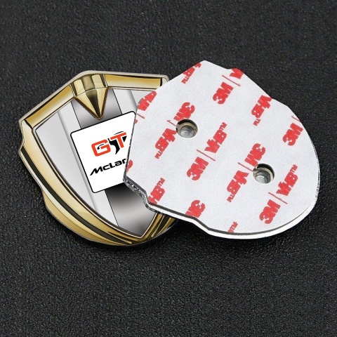 Mclaren Selbstklebendes Metallaufkleber Emblem Goldtonfarbe Grau basis GT Logo