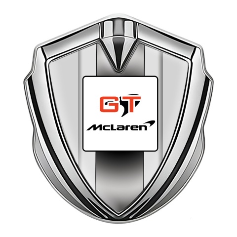 Mclaren Selbstklebendes Metallaufkleber Emblem Silbertonfarbe Grau basis GT Logo