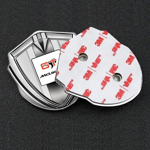 Mclaren Selbstklebendes Metallaufkleber Emblem Silbertonfarbe Grau basis GT Logo