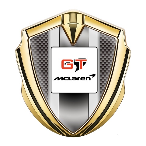 Mclaren Emblem Logo Schriftzug Aufkleber Goldtonfarbe Braun Carbon GT Logo