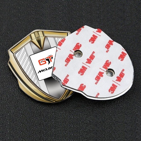 Mclaren Emblem Abzeichen Goldtonfarbe Weiss Carbon GT Logo