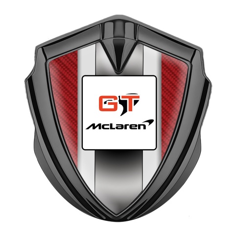 Mclaren Abzeichen selbstklebend Graphit Tonfarbe Rote Carbon GT Logo