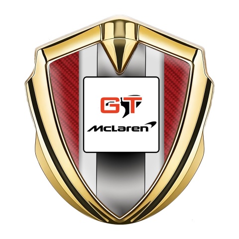 Mclaren Abzeichen selbstklebend Goldtonfarbe Rote Carbon GT Logo