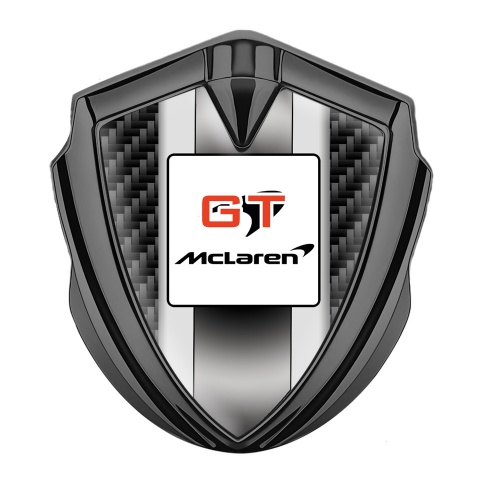 Mclaren Emblem Abzeichen selbstklebend Graphit Tonfarbe Schwarz Kohlenstoff GT Logo