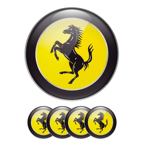 Ferrari Emblems for Wheel Center Cap Yellow Logo