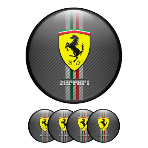 Ferrari Wheel Emblems for Center Caps Carbon Black Ring