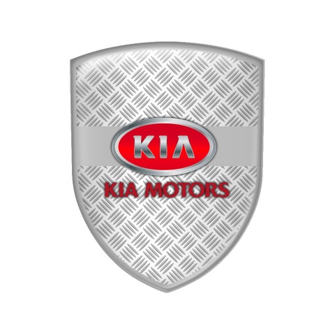 Kia Shield Silicone Sticker Metal Effect Red Logo
