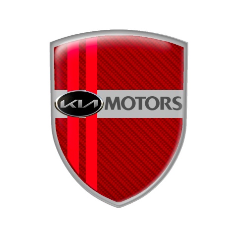 Kia Shield Silicone Emblem Red Carbon Motors Logo