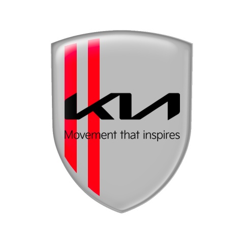 Kia Domed Emblem Grey New Style Logo
