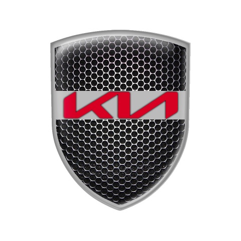 Kia Domed Emblem New Style Red Logo