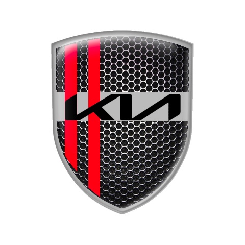 Kia Shield Silicone Emblem New Logo Red Line