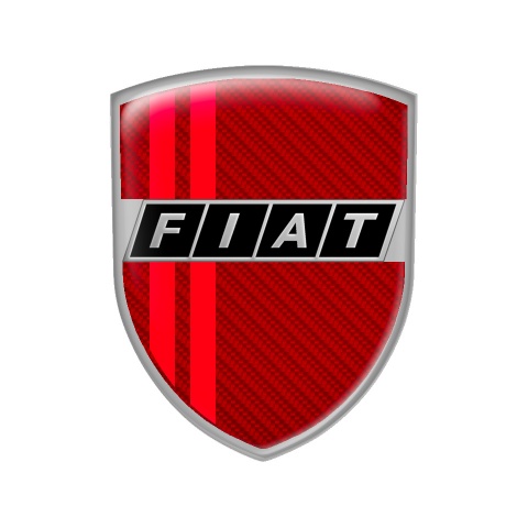Fiat Shield Silicone Emblem Red Carbon