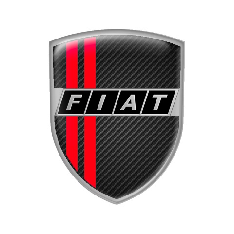 Fiat Shield Silicone Emblem Carbon Red Line