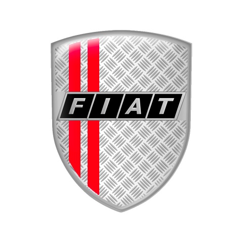 Fiat Shield Domed Emblem Grey Metal Effect