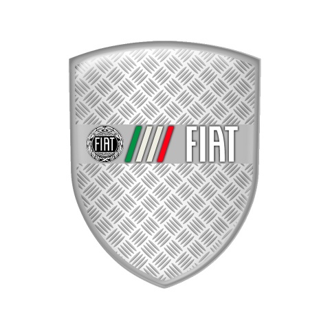 Fiat Silicone Emblem Steel Effect Italy Flag Old Logo