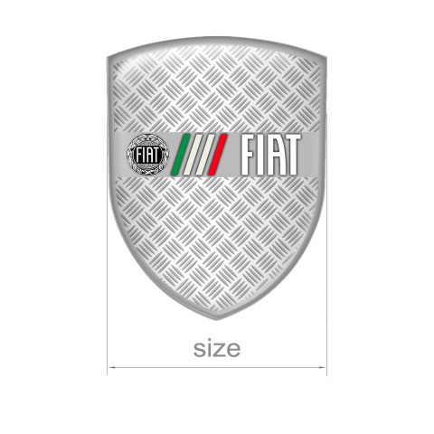 Fiat Silicone Emblem Steel Effect Italy Flag Old Logo