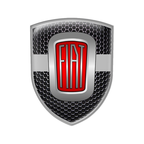 Fiat Domed Shield Emblem Circle Steel Effect