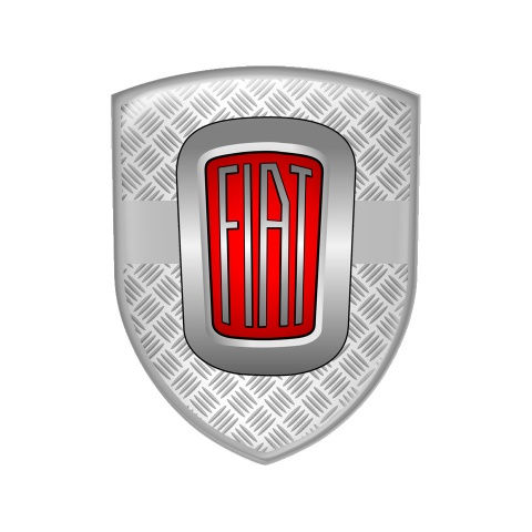 Fiat Domed Shield Emblem Carbon Steel Effect
