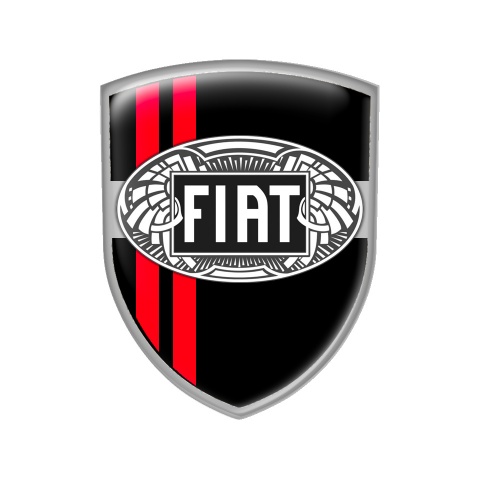 Fiat Silicone Sticker Emblem Black Old Logo