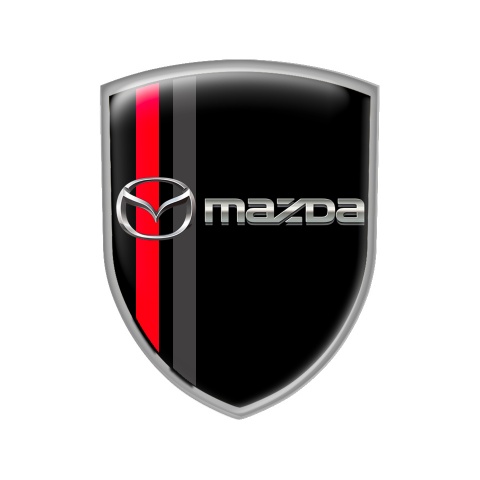 Mazda Shield Silicone Emblem Black Red Line