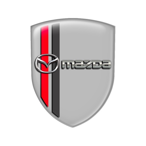 Mazda Shield Silicone Emblem Grey Red Line