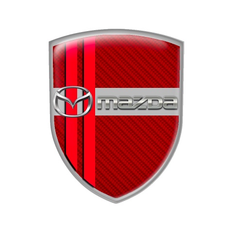 Mazda Shield Silicone Emblem Red Carbon