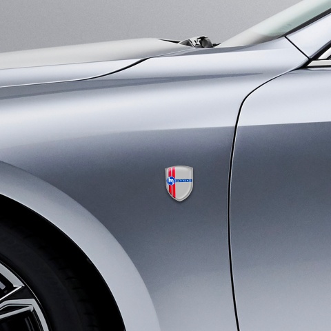 Mazda Speed Domed Shield Emblem Grey Navy Logo