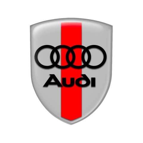Audi Shield Silicone Sticker Grey Black Logo