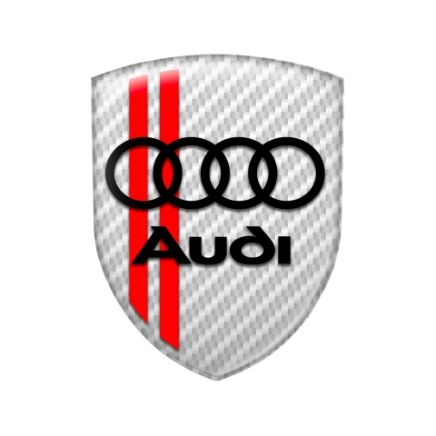 Audi Shield Silicone Sticker Black Logo Light Carbon