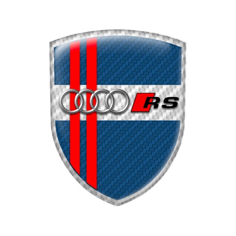 Audi RS Shield Silicone Sticker Light Grey with Navy Carbon