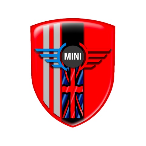 Mini Cooper Shield Silicone Emblem Red UK Flag