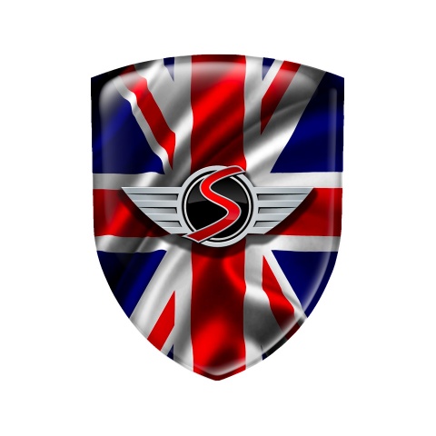 Mini Cooper S Shield Silicone Emblem 3D UK Flag