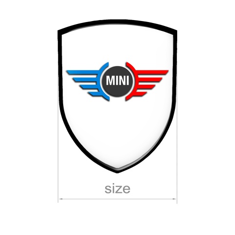 Mini Cooper Shield Domed Emblem White Simple Logo