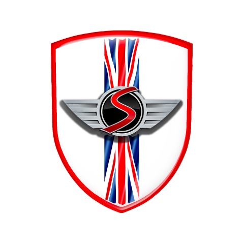 Mini Cooper S Silicone Emblem Simple Logo UK Flag White