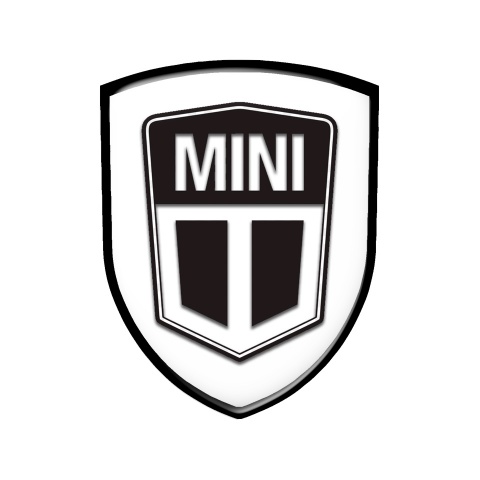 Mini Cooper Shield Silicone Emblem Black White Edition