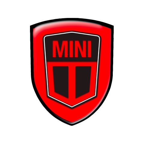 Mini Cooper Shield Silicone Emblem Black Red Edition