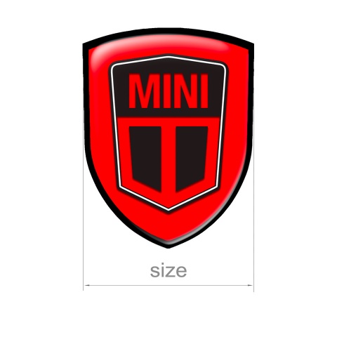 Mini Cooper Shield Silicone Emblem Black Red Edition