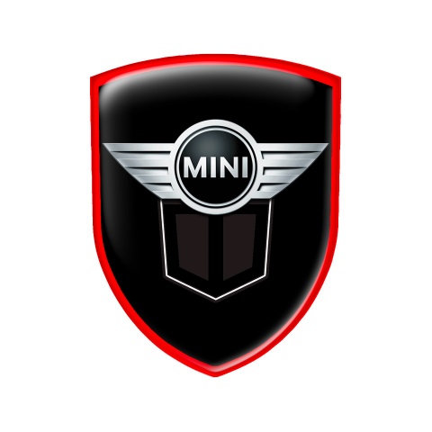 Mini Cooper Shield Emblem Silicone Black Red Line Edition