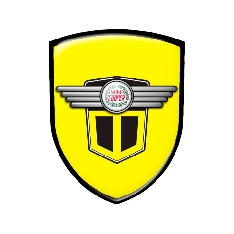 Mini Cooper Shield Emblem Silicone Black Yellow Edition
