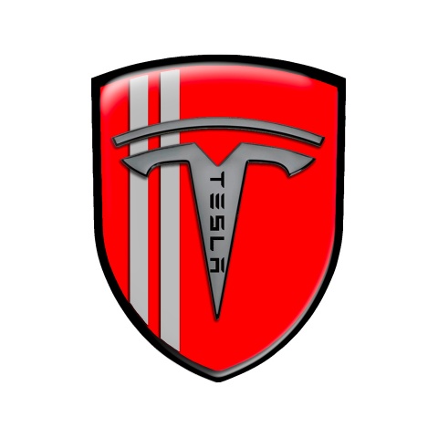 Tesla Shield Emblem Silicone Red Line Edition