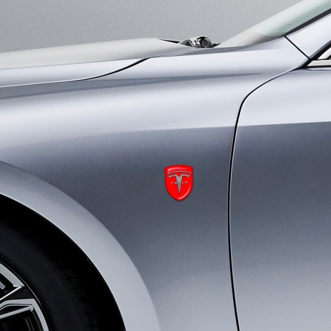 Tesla Shield Emblem Silicone Red Edition