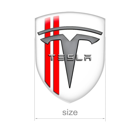 Tesla Shield Emblem Silicone White Red Line Edition