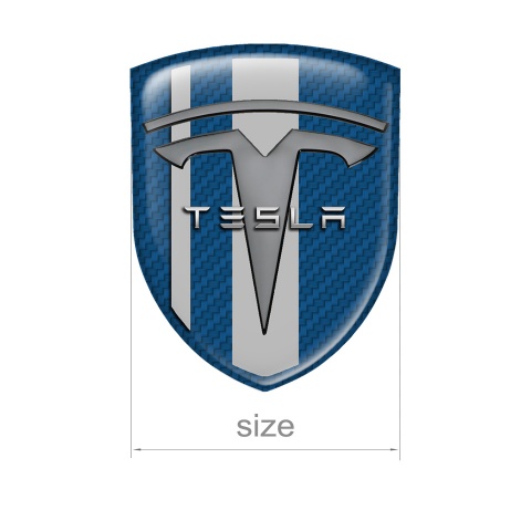 Tesla Emblem Shield Silicone Navy Carbon Grey Line Edition