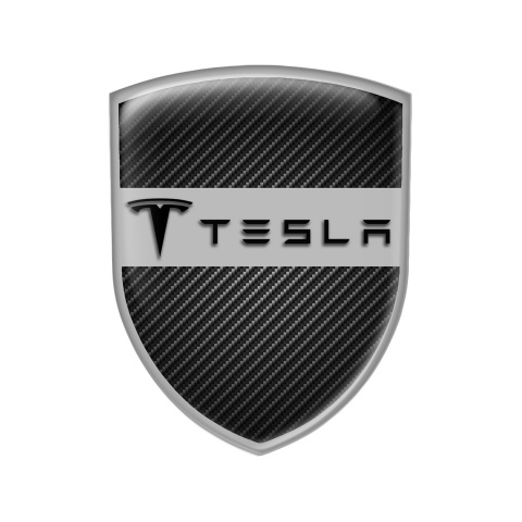Tesla Shield Silicone Sticker Carbon Grey Line Edition