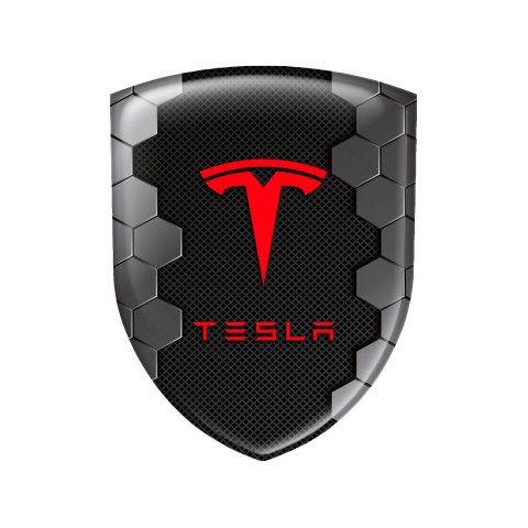 Tesla Shield Silicone Emblem Honeycomb Artwork