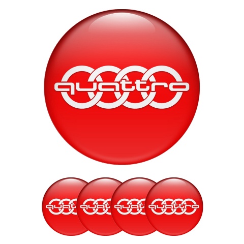 Audi Wheel Emblems for Center Caps Red Edition