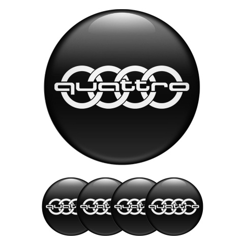 Audi Wheel Emblems for Center Caps Black Edition