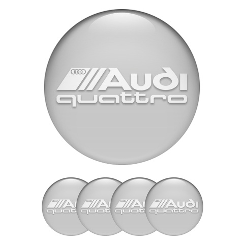Audi Emblems for Wheel Center Caps Grey White