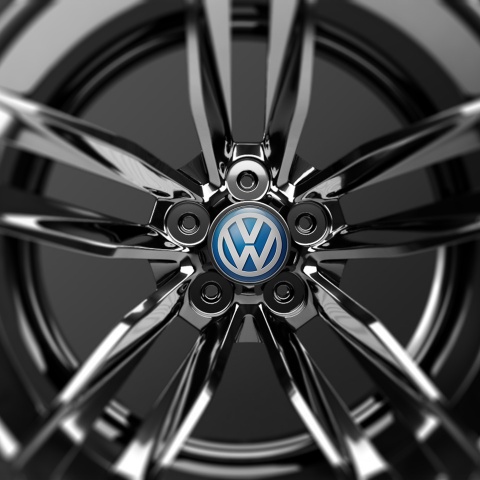 VW Volkswagen Wheel Center Cap Domed Stickers 3D Blue